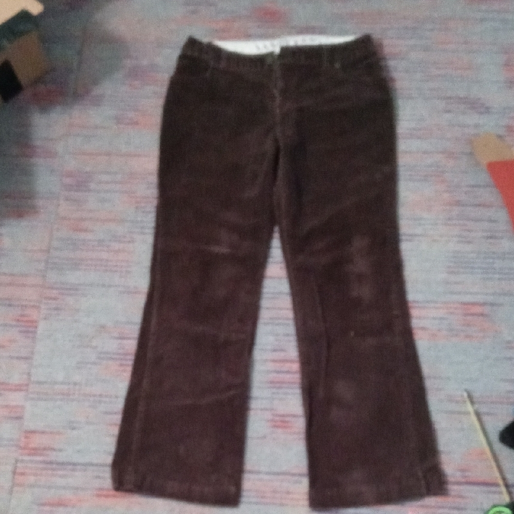 Lands' End Chocolate Corduroy Trousers - Picture 3 of 8